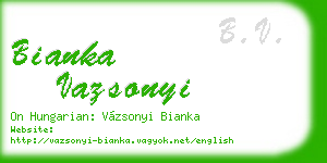 bianka vazsonyi business card